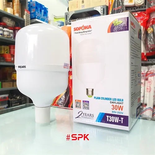 Bóng Đèn Led Hình Trụ Trơn Sáng Trắng Dòng T SOPOKA
