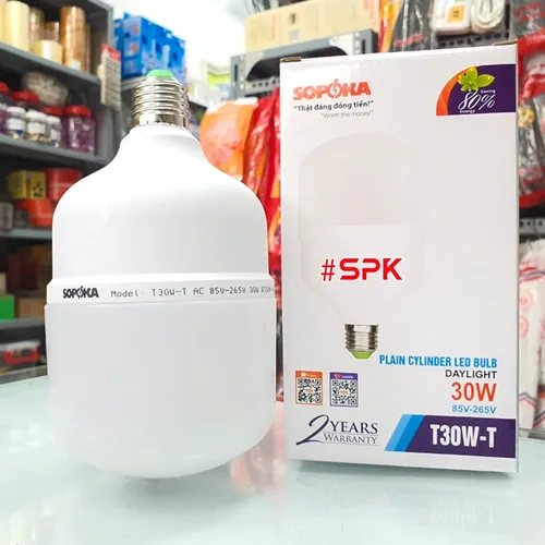Bóng Đèn Led Hình Trụ Trơn Sáng Trắng Dòng T SOPOKA
