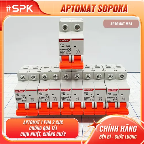 Aptomat 1 Pha MCB Tép 2P M24 SOPOKA