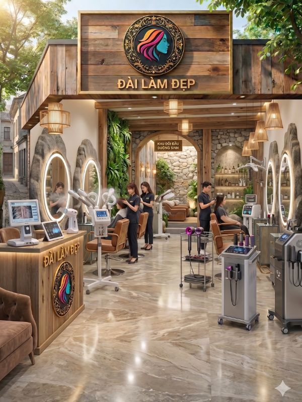 Không gian salon tóc cao cấp với trang thiết bị hiện đại và chuyên nghiệp Không gian salon tóc cao cấp với trang thiết bị hiện đại và chuyên nghiệp