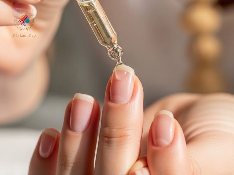 Chuyên viên bôi tinh dầu chăm sóc móng và massage nhẹ nhàng viền da Chuyên viên bôi tinh dầu chăm sóc móng và massage nhẹ nhàng viền da
