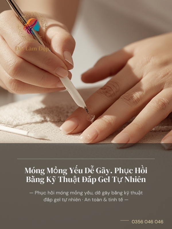 Móng Mỏng Yếu Dễ Gãy. Phục Hồi Bằng Kỹ Thuật Đắp Gel Tự Nhiên