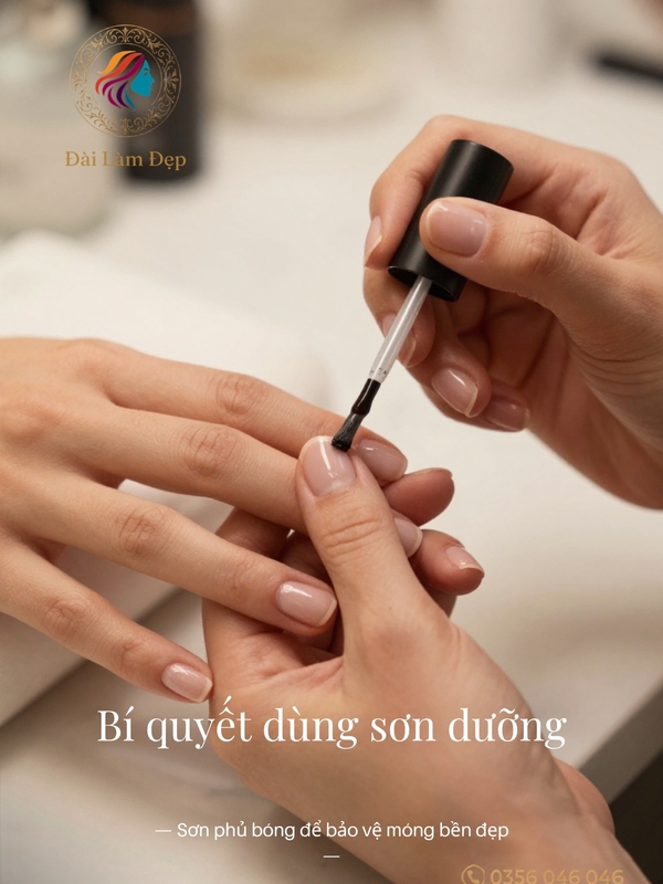 Bí quyết dùng sơn dưỡng và sơn phủ bóng để bảo vệ móng bền đẹp