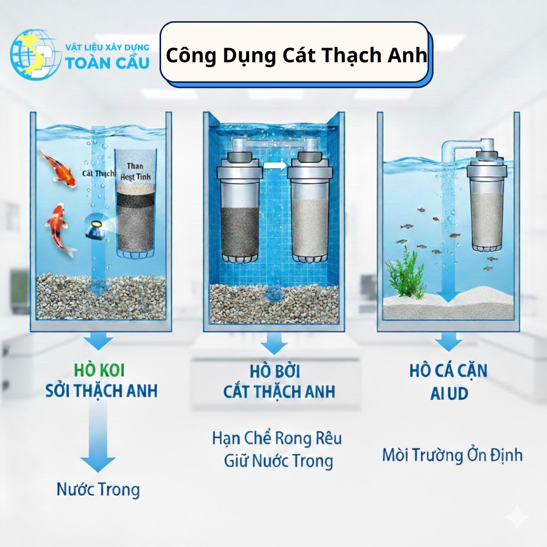 Ứng Dụng Cát Thạch Anh Lọc Nước Hồ Bơi, Hồ Cá, Hồ Koi Ứng Dụng Cát Thạch Anh Lọc Nước Hồ Bơi, Hồ Cá, Hồ Koi