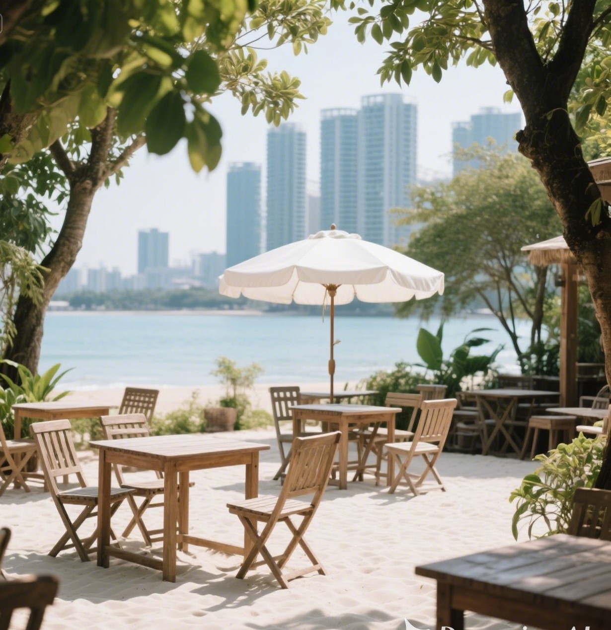 cát trắng trang trí quán cà phê cát trắng trang trí quán cà phê