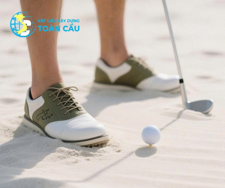 Hố cát sân golf sử dụng cát trắng tinh khiết, hạt mịn, thoát nước tốt, đạt chuẩn thi đấu. Hố cát sân golf sử dụng cát trắng tinh khiết, hạt mịn, thoát nước tốt, đạt chuẩn thi đấu.