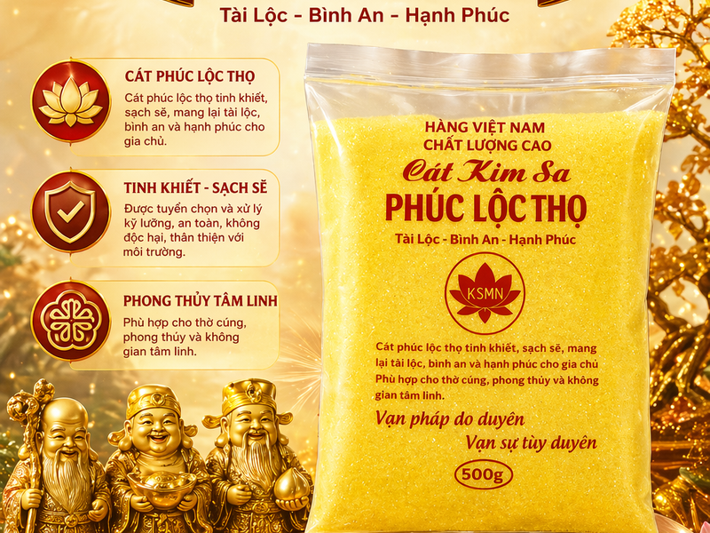 Tại Sao Nên Dùng Cát Vàng Kim Sa Trong Thờ Cúng?