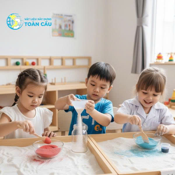 Cát trắng giúp bé sáng tạo trong học tập