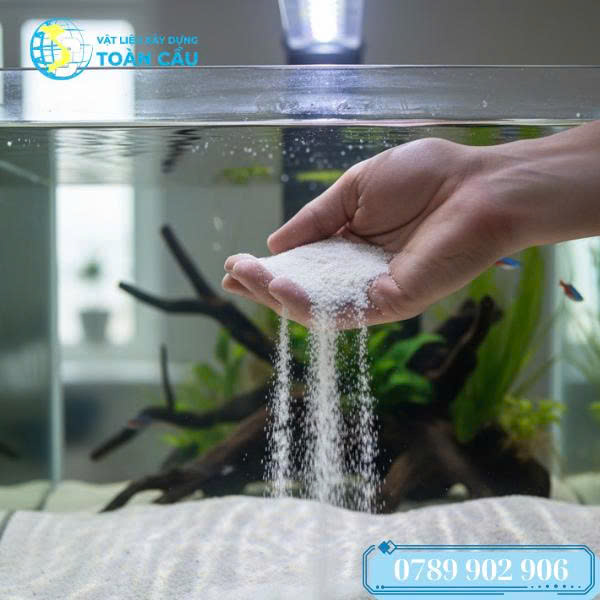Cát trắng siêu mịn, an toàn cho cá cảnh. Cát trắng siêu mịn, an toàn cho cá cảnh.