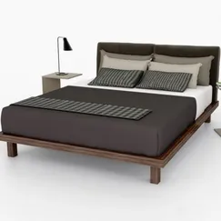 GIƯỜNG NGỦ MDF PHỦ VENEER CÓ CHÂN 14