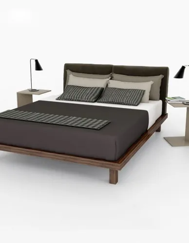 GIƯỜNG NGỦ MDF PHỦ VENEER CÓ CHÂN 14