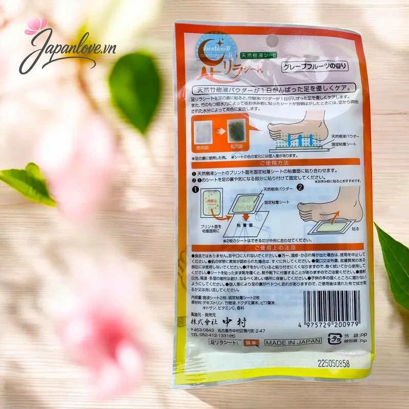 [MUA 3 TẶNG 3 ] Miếng Dán Thải Độc Chân Ban Đêm Ashirira – Hương Bưởi