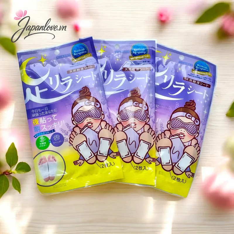 [MUA 3 TẶNG 3 ] Miếng Dán Thải Độc Chân Ban Đêm Ashirira – Hương Lavender
