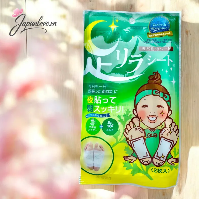 Miếng Dán Thải Độc Chân Ban Đêm Ashirira – Hương Ngải Cứu (2 miếng/gói)