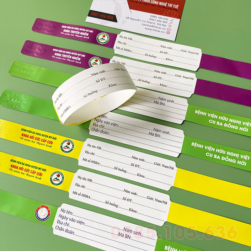 Dịch vụ in vòng tay dùng một lần trong bệnh viện, khu vui chơi Dịch vụ in vòng tay dùng một lần trong bệnh viện, khu vui chơi