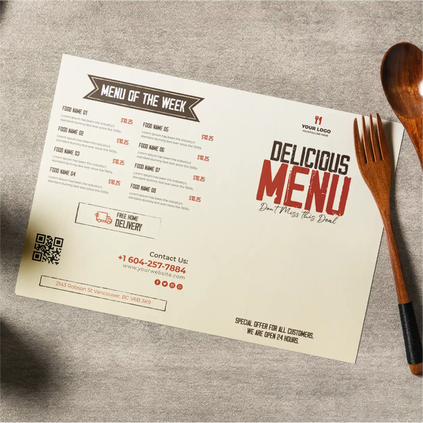 MENU GIẤY LÓT BÀN