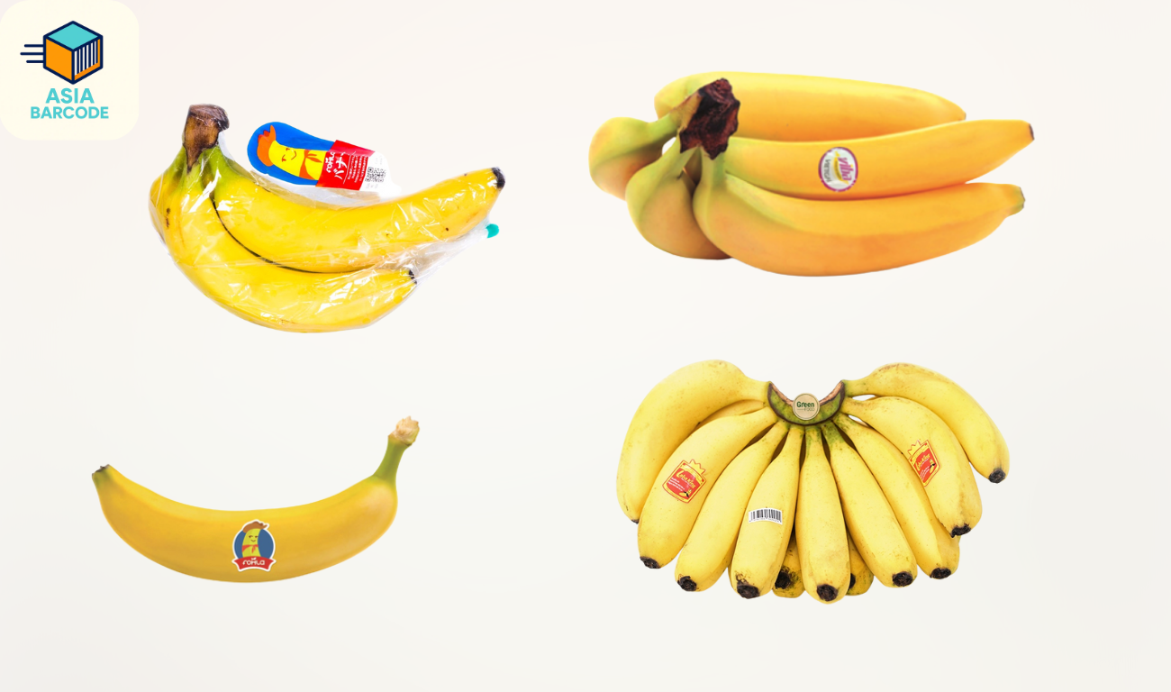 Mẫu tem dán trái chuối Mẫu tem dán trái chuối