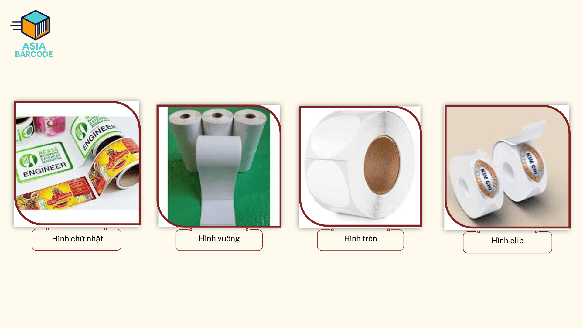 Kích thước, hình dáng phổ biến khi in tem decal cuộn Kích thước, hình dáng phổ biến khi in tem decal cuộn