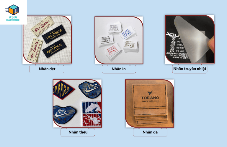 Nhãn mác quần áo phổ biến Nhãn mác quần áo phổ biến