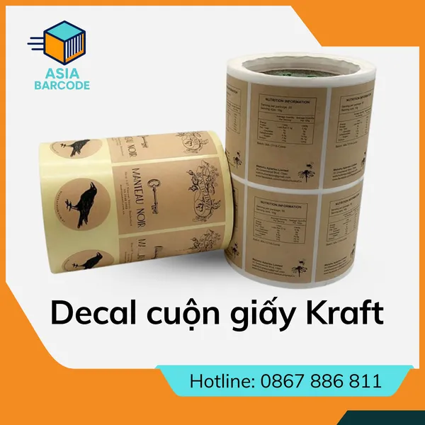 Decal Cuộn Giấy Kraft