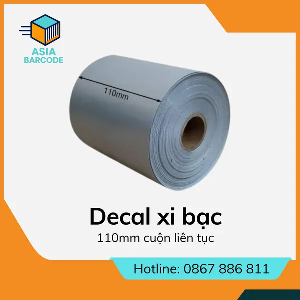 Decal xi bạc 110mm cuộn liên tục