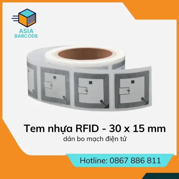 Tem nhựa RFID dán bo mạch điện tử – 30 x 15 mm