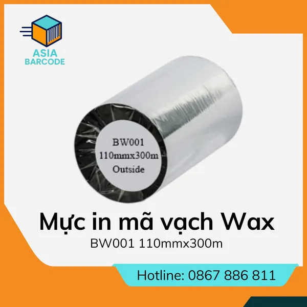 Mực in mã vạch Wax BW001 110mmx300m
