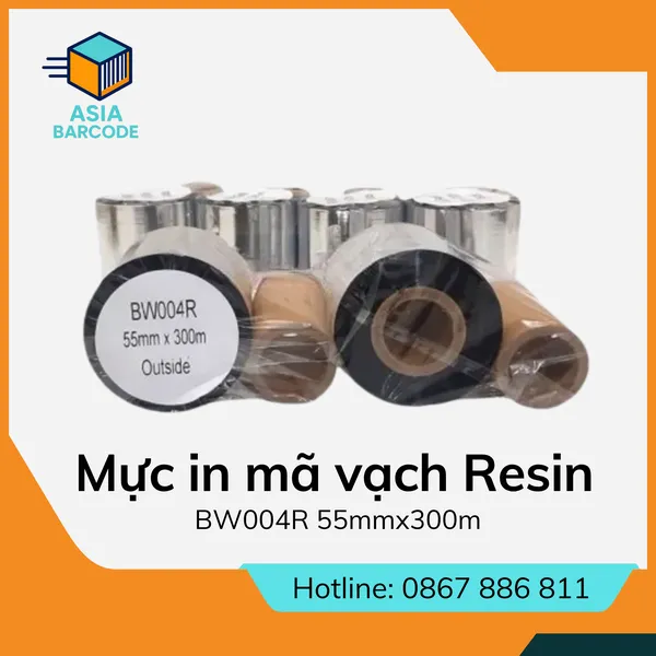 Mực in mã vạch Resin BW004R 55mmx300m