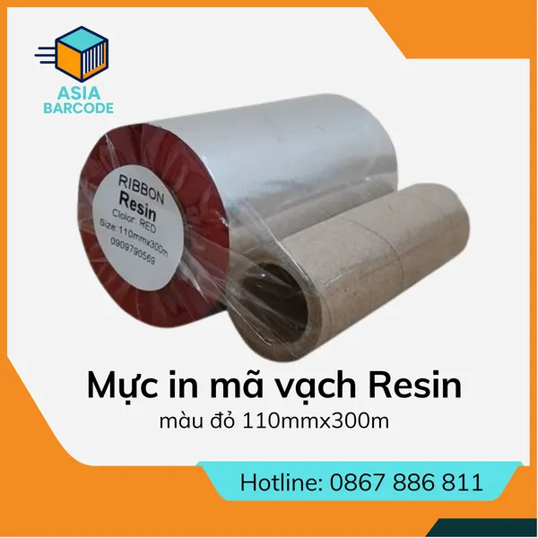 Mực in mã vạch Resin màu đỏ 110mmx300m