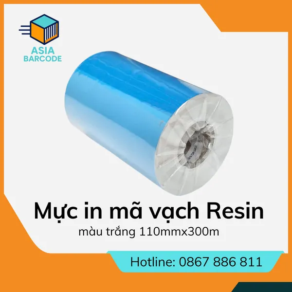 Mực in mã vạch Resin màu trắng 110mmx300m