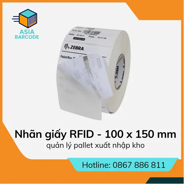 Nhãn giấy RFID quản lý pallet xuất nhập kho – 100 x 150 mm