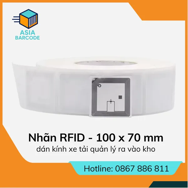 Nhãn RFID dán kính xe tải quản lý ra vào kho – 100 x 70 mm