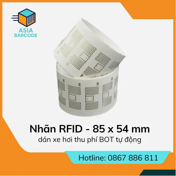 Nhãn RFID dán xe hơi thu phí BOT tự động – 85 x 54 mm
