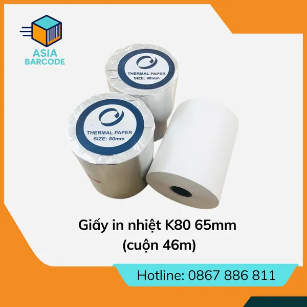 Giấy in nhiệt K80 65mm (cuộn 46m)