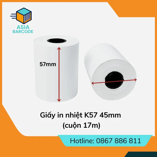 Giấy in nhiệt K57 45mm (cuộn 17m)
