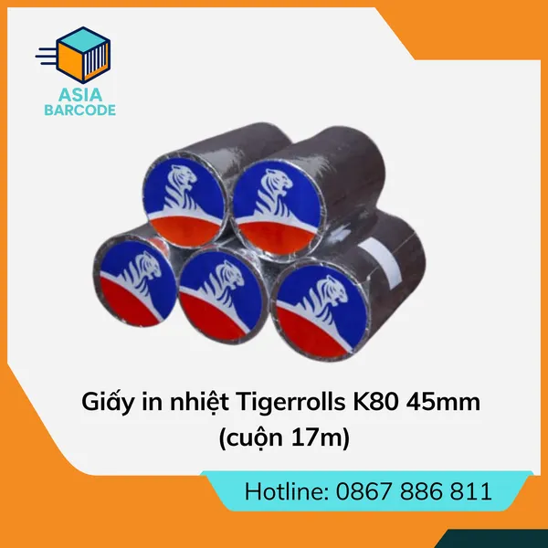 Giấy in nhiệt Tigerrolls K80 45mm (cuộn 17m)