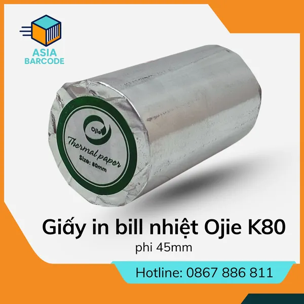 Giấy in bill nhiệt Ojie K80 phi 45mm