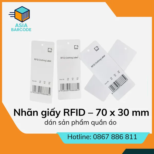 Nhãn giấy RFID dán sản phẩm quần áo – 70 x 30 mm