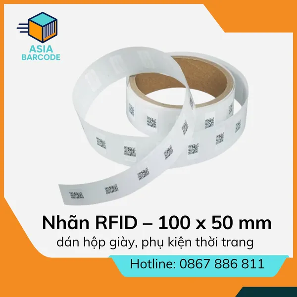 Nhãn RFID dán hộp giày, phụ kiện thời trang – 100 x 50 mm
