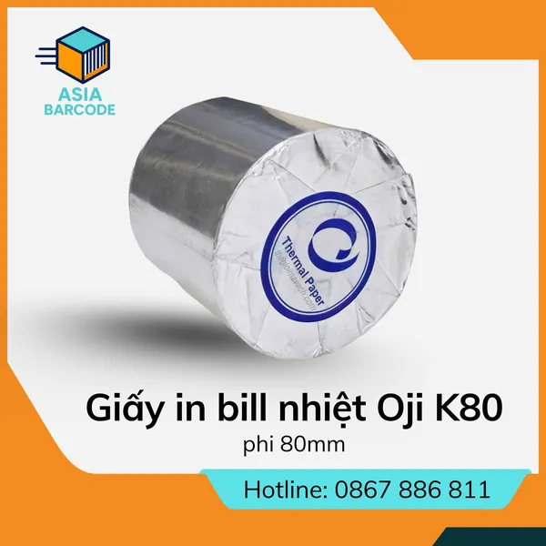 Giấy in bill nhiệt Oji K80 phi 80mm