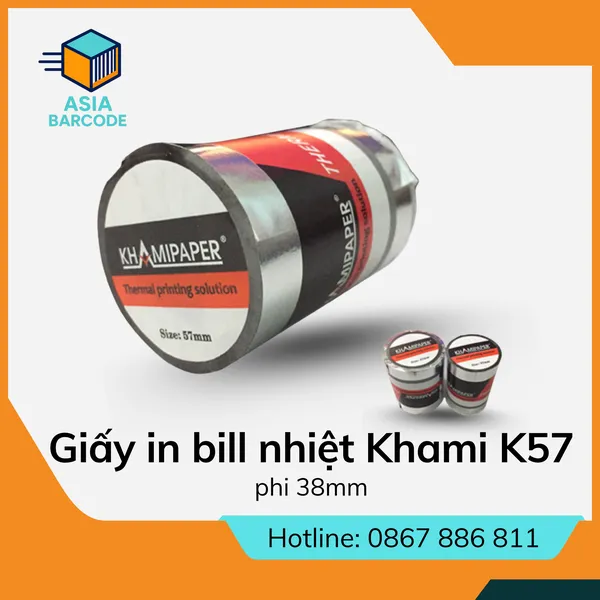 Giấy in bill nhiệt Khami K57 phi 38mm