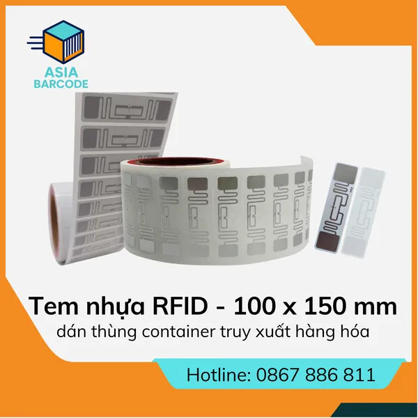 Tem nhựa RFID dán thùng container truy xuất hàng hóa – 100 x 150 mm