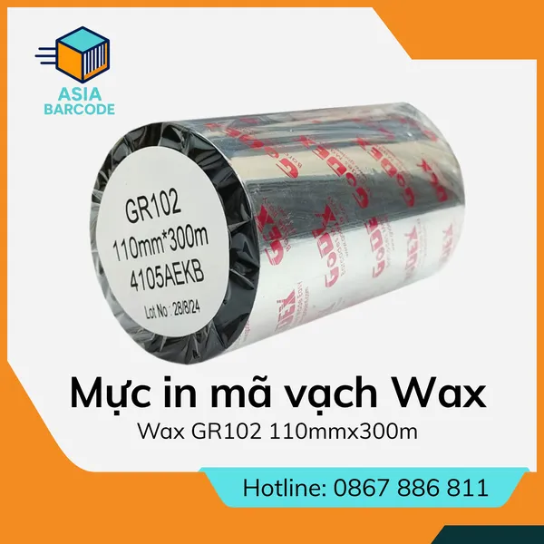 Mực in mã vạch Wax GR102 110mmx300m