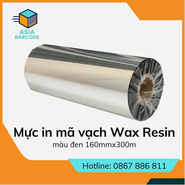 Mực in mã vạch Wax Resin màu đen 160mmx300m
