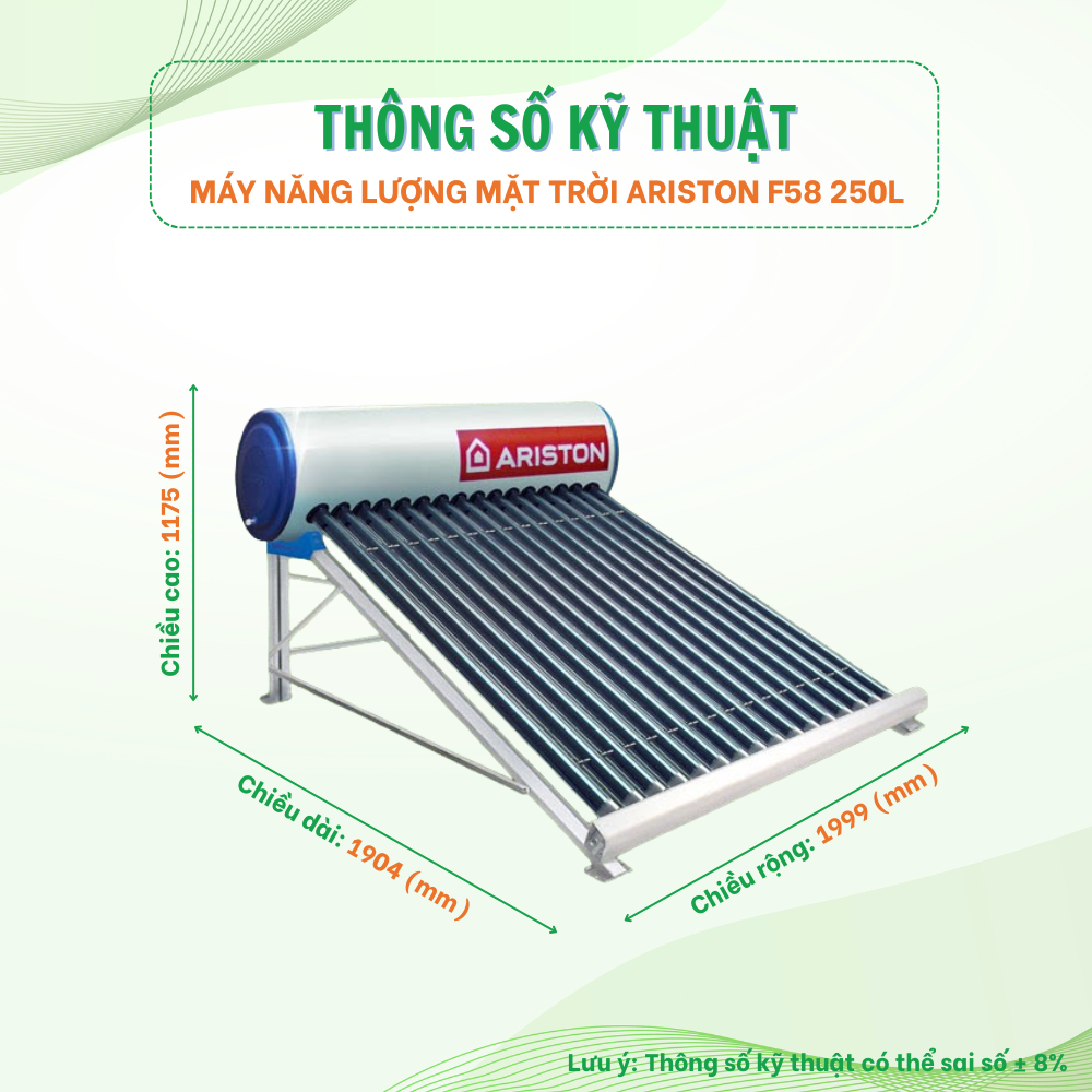 Máy nước nóng năng lượng mặt trời Ariston F58 Máy nước nóng năng lượng mặt trời Ariston F58