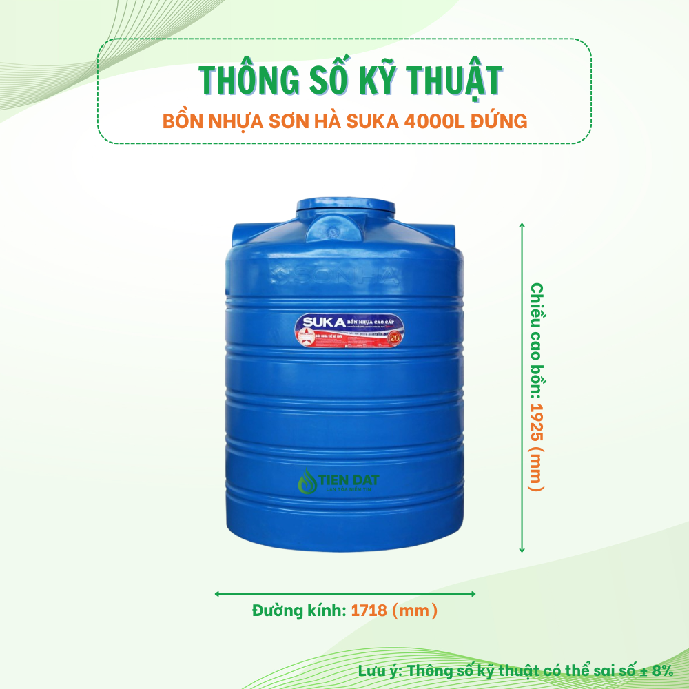 Bồn nhựa Sơn Hà Suka đứng Bồn nhựa Sơn Hà Suka đứng
