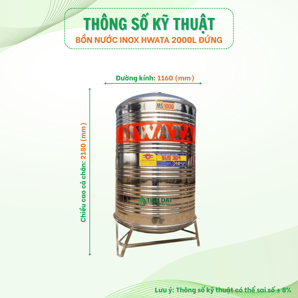 Bồn nước inox Hwata đứng Bồn nước inox Hwata đứng