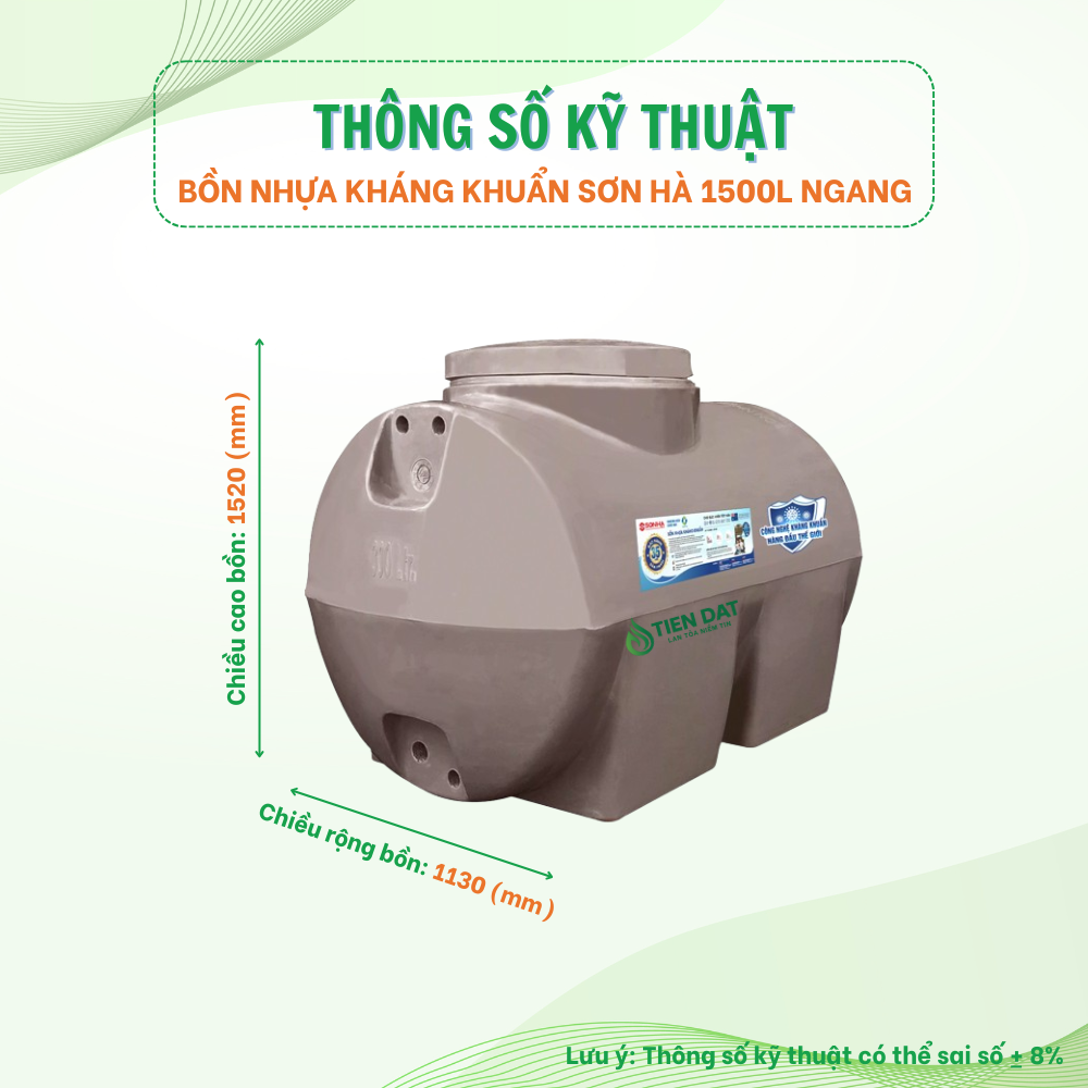 Bồn nhựa kháng khuẩn Sơn Hà nằm Bồn nhựa kháng khuẩn Sơn Hà nằm