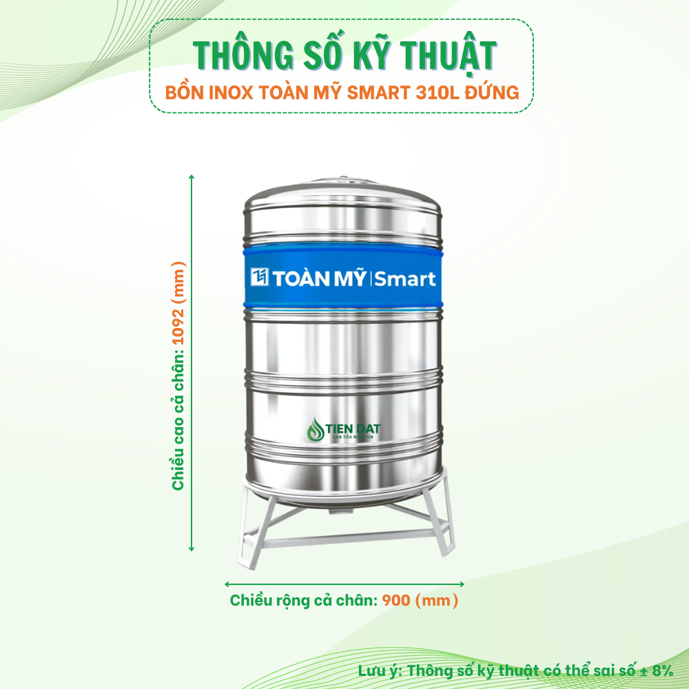 Bồn inox Toàn Mỹ Smart đứng Bồn inox Toàn Mỹ Smart đứng