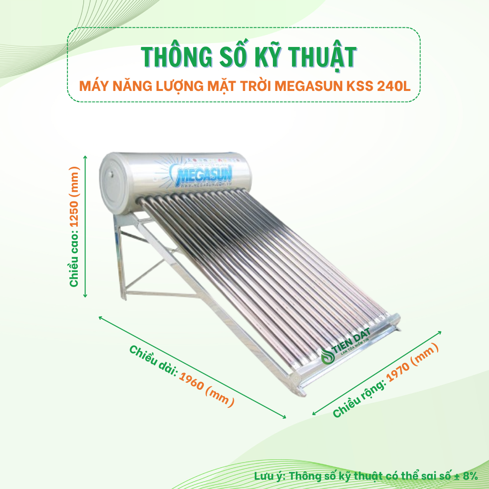 Máy nước nóng năng lượng mặt trời Megasun KSS Máy nước nóng năng lượng mặt trời Megasun KSS